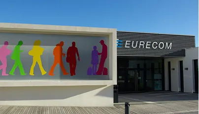 Entrance of the EURECOM campus in Sophia Antipolis